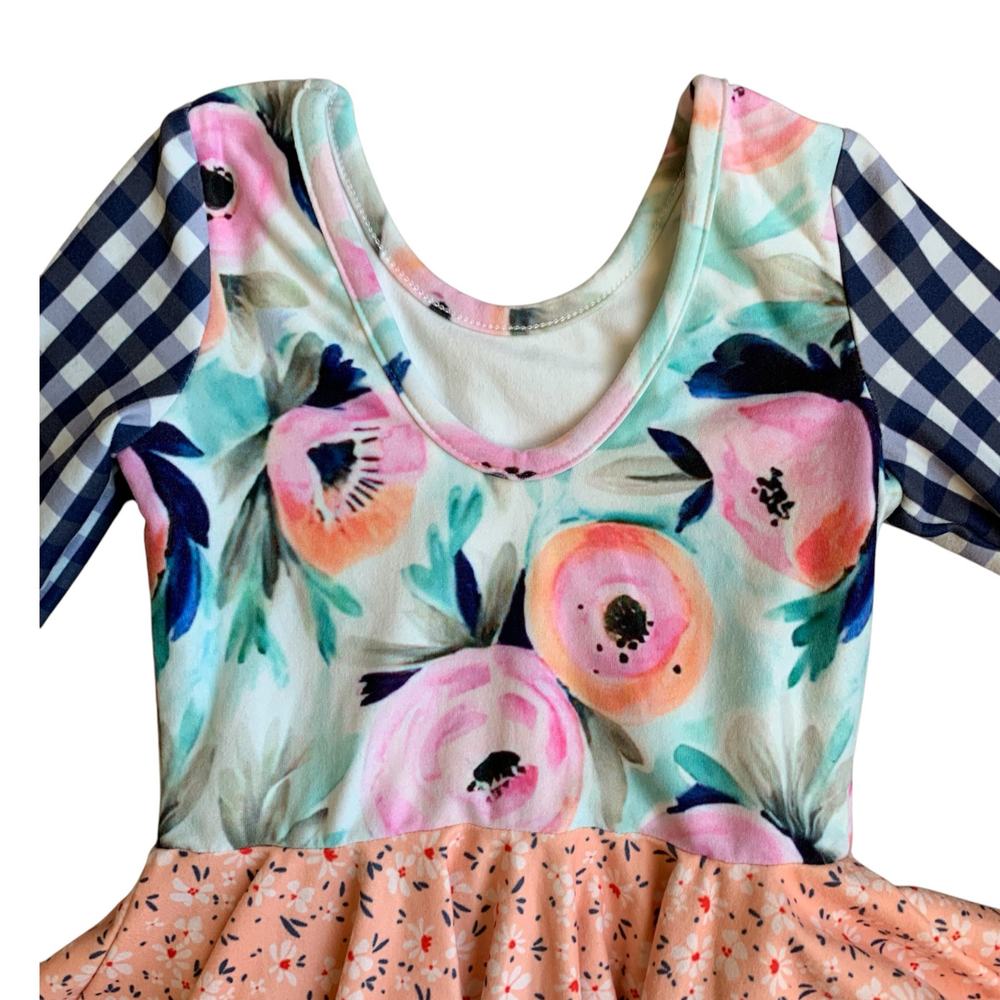 Cheeky Plum Floral and Checkered Dress - Picture 2 of 9